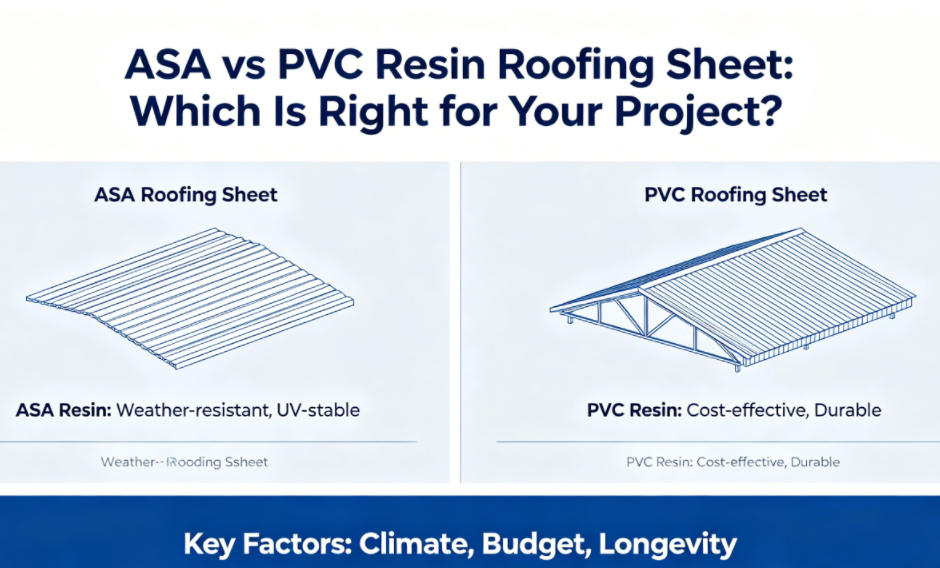 Comparación de materiales de láminas para techos de resina ASA y PVC