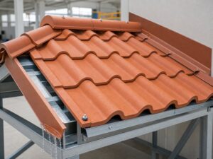 Spanish Resin Roof Tile Accessories: Ridge, Eave, Side Closure, and Flashing Details featured image